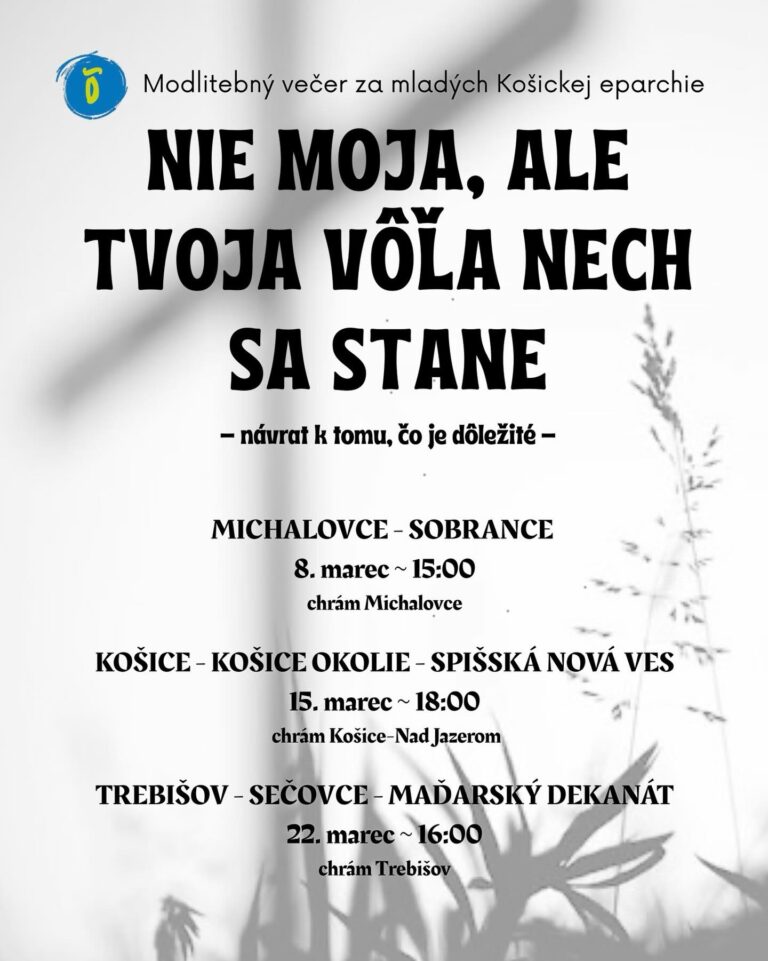„Nie moja, ale tvoja vôľa nech sa stane.“